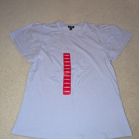 Nwot Express Purple Short Sleeve Top Sz Xs - Picture 2 of 6